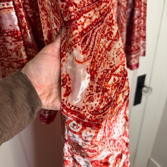 We the Free Enchanted Robe Free People Pink and Red Velvet Size XS - Picture 8 of 11